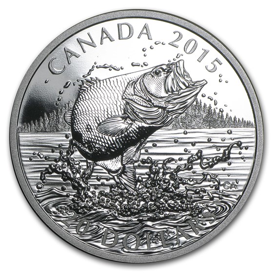 2015 Canada 1 oz Silver North American Sportfish Largemouth Bass 2015 Canada 1 oz Silver North American Sportfish Largemouth Bass